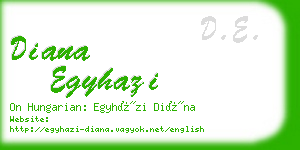 diana egyhazi business card